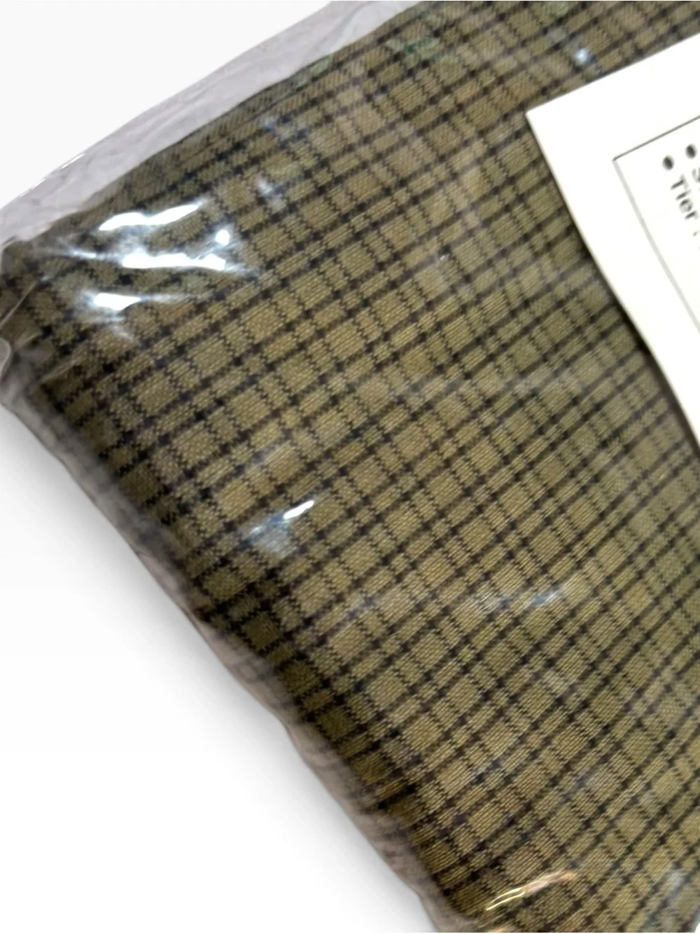 Vintage IHF Home Lined Plaid Shower Curtain 72x72 Pinecone Rustic Country NOS